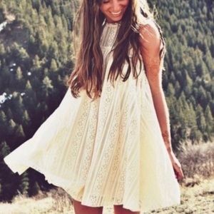 Free People Tu Es La Mini Dress Cream